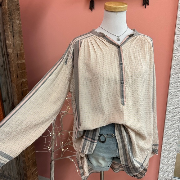 Free People Cream Sparkle Tunic - Picture 2 of 7